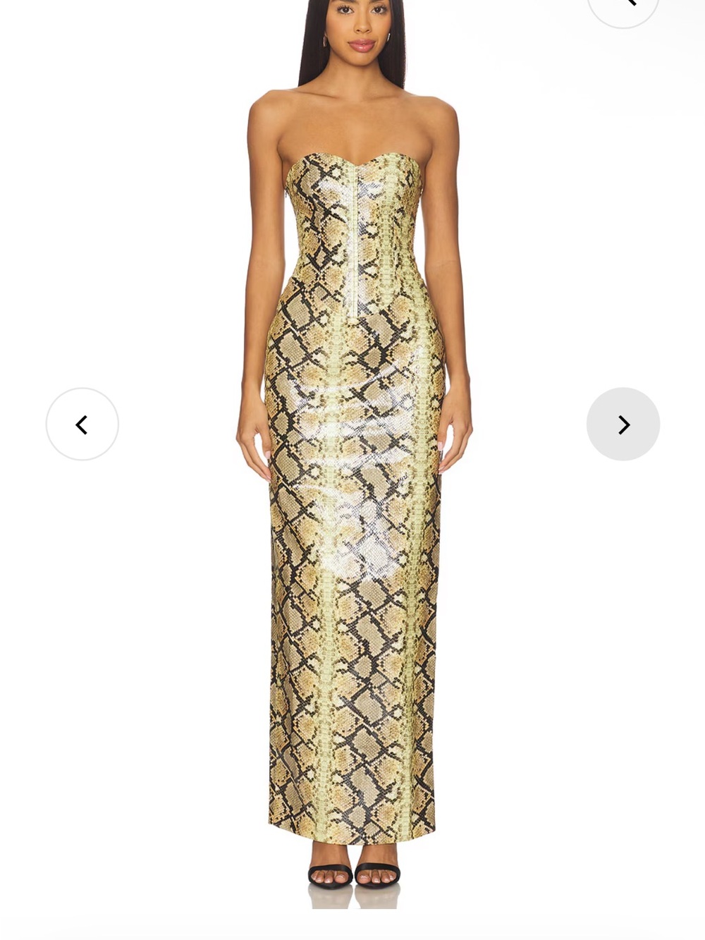 Kim Shui Strapless Snake-Print Sequin Gown in Gold and Black